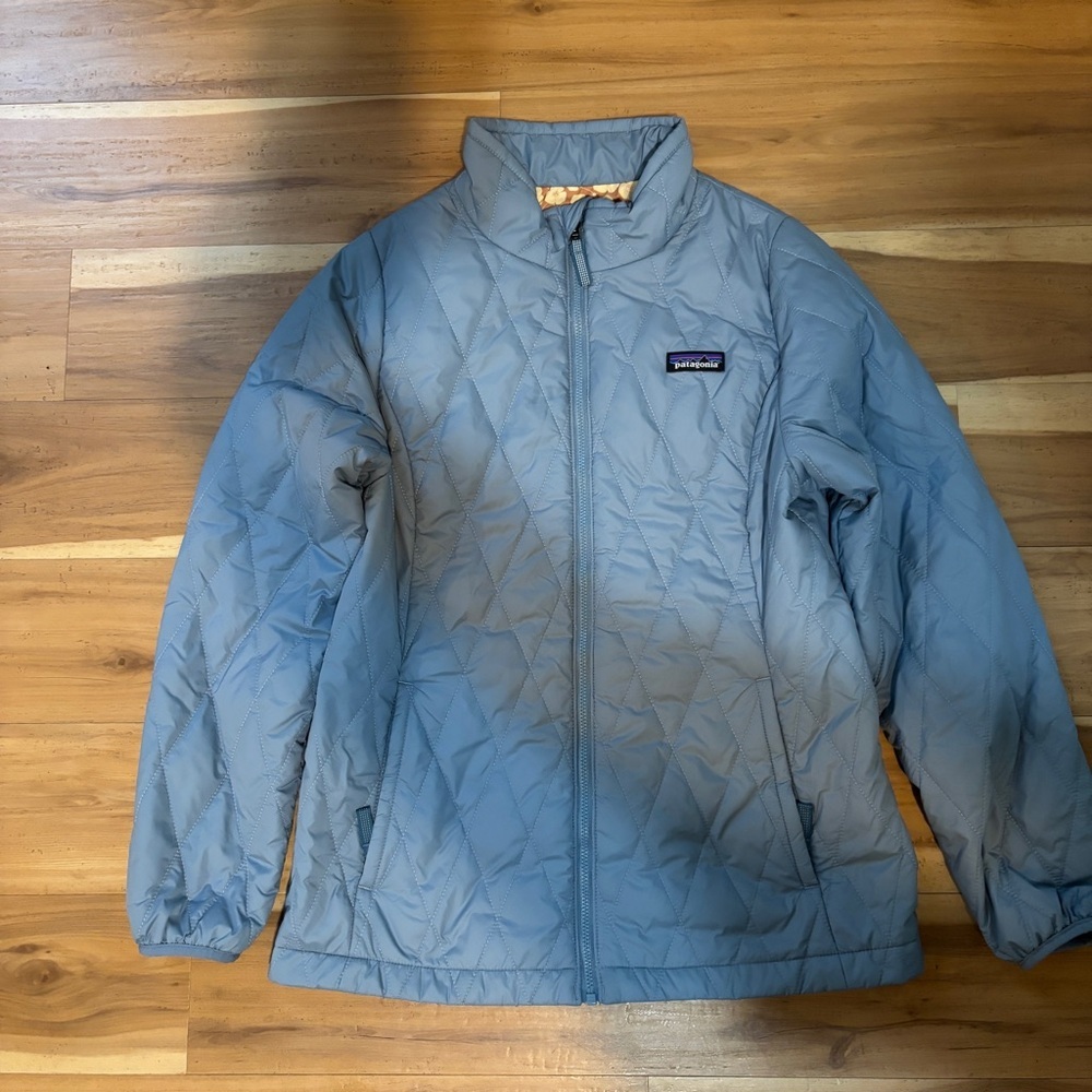 Patagonia Kids XL 14 Light Blue Quilted Jacket